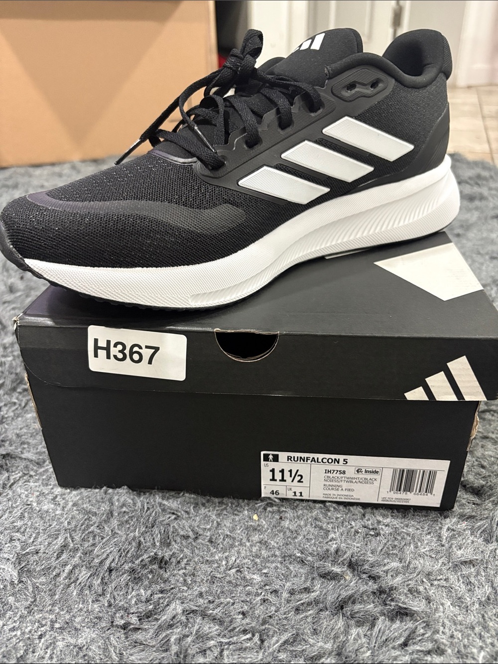 adidas Black and White Men's Lightweight Running Sneakers